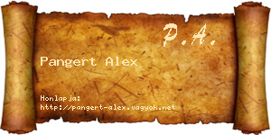Pangert Alex névjegykártya